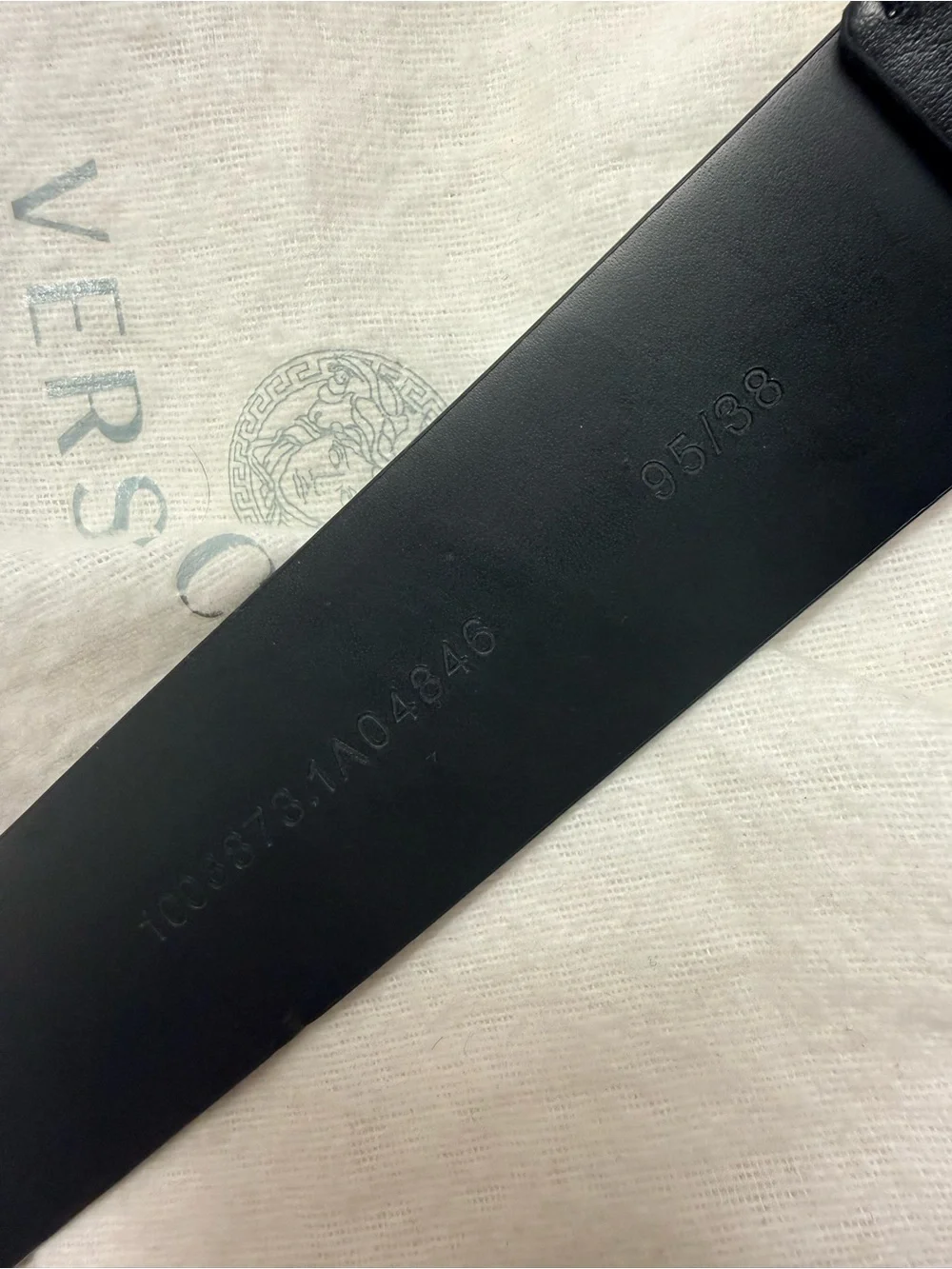 Versace Black Leather Belt with Gold Medusa Round Buckle